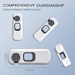 2 Pack Child Proof Refrigerator Lock, Fridge Locks for Kids with Sticky Adhesive Pads, Child Safety Locks for Doors, RV Refrigerator, Oven Lock Child Safety Baby Cabinet Locks(Grey)