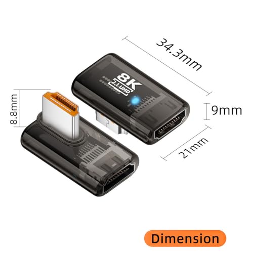 Adaptador HDMI 90° xiwai HD-051-166T-XY Transparente miniatura 6