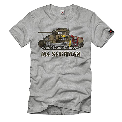 T-shirt M4 Sherman idée cadeau originale pour passionné WW2 gris