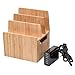 MobileVision Bamboo Charging Station Personal & Compact New Version II for Smartphones & Tablets Includes Powermod 5-USB Charging Strip