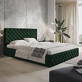 Tissus de haute qualité : Le lit capitonné 140x200 est non seulement doux et agréable au toucher, mais aussi résistant et facile d’entretien. Choisissez parmi 3 matériaux et 5 coloris : gris clair (velours), anthracite (velours), creme (velours), noir (velours), beige (velours), vert (velours)