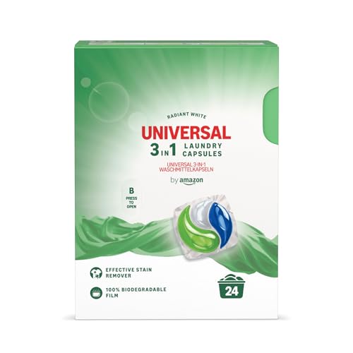 by Amazon Universal Laundry Capsules 3-in-1, 24 Washes