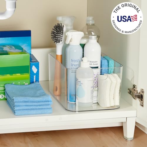 STORi Bliss XL Clear Plastic Storage Bin, Pantry Organizers & Storage Containers, Home Organization Must Haves for Kitchen, Laundry Room, Office, Closet, 12” x 8” Made in USA by STORi - Image 2