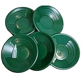 Lot of 5-14' Green Gold Pans + Bottle Snuffer - Mining-Panning Kit-Prospecting