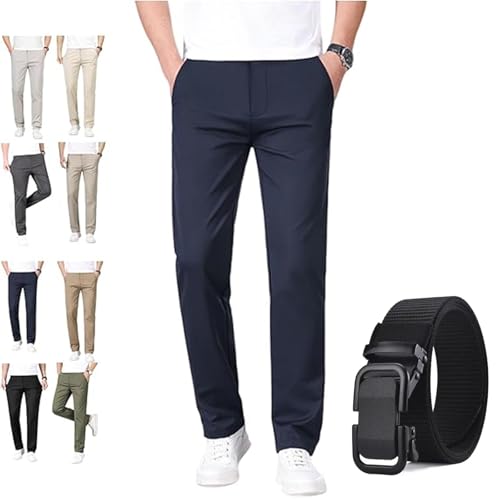 Caracomfy Mens Pants, Caracomfy Mens Stretch Slacks Glideactive - Men's Active Khaki Pants with Expandable Waistband