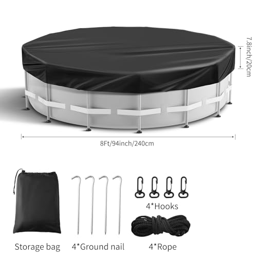 Cobertor solar redondo 8 ft para piscina elevada miniatura 2