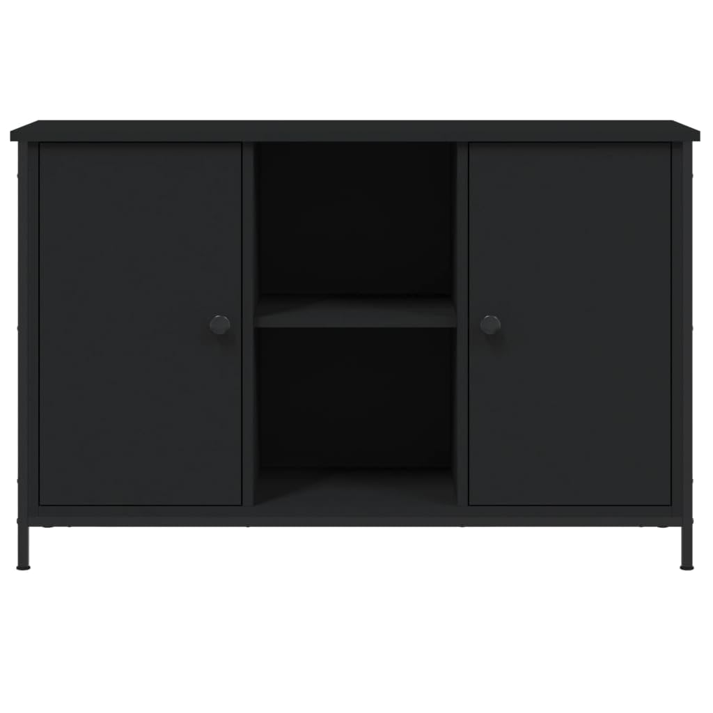 vidaXL Mobile Porta TV Nero 100x35x65 cm in Legno Multistrato, Supporto TV, Supporto per unità multimediali, Mobile con Luce LED, mobiletto HiFi