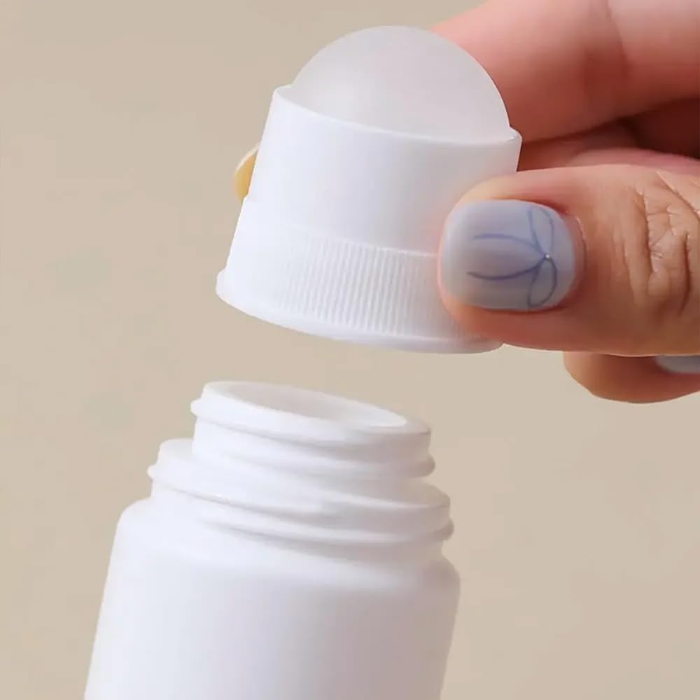 50 Stück 30 ml, 50 ml, 60 ml, weiße Roll-on-Plastikflaschen, nachfüllbare Roller-Flasche mit Kappen, auslaufsicher, DIY-Deodorant für ätherische Öle, Parfums, Balsame, Schönheit und Körperpflege (60