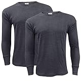 Gaffer 2 Pack Mens Thermal Top Long Sleeve T Shirt Warm Underwear Baselayer Thermals Winter Ski Wear CHC S