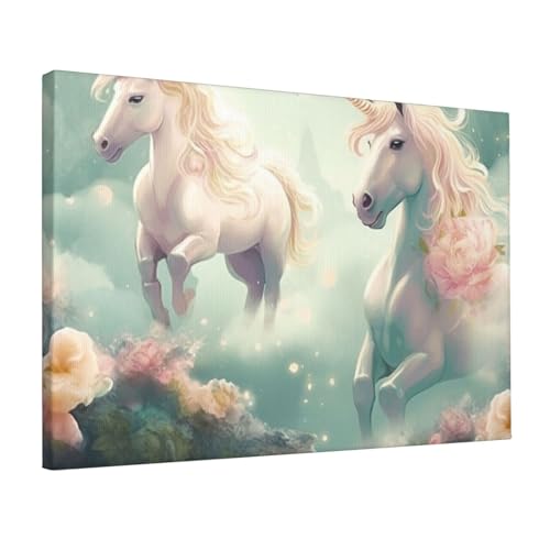 Peinture murale décorative sur toile licornes haut rendu GFLFMXZW 30x45