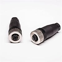 Vista 4 de Elecbee Conector de cable M12 Circular Impermeable Enchufe de Aviación Terminación de tornillo Instalable en Campo Desapantallamiento Recto