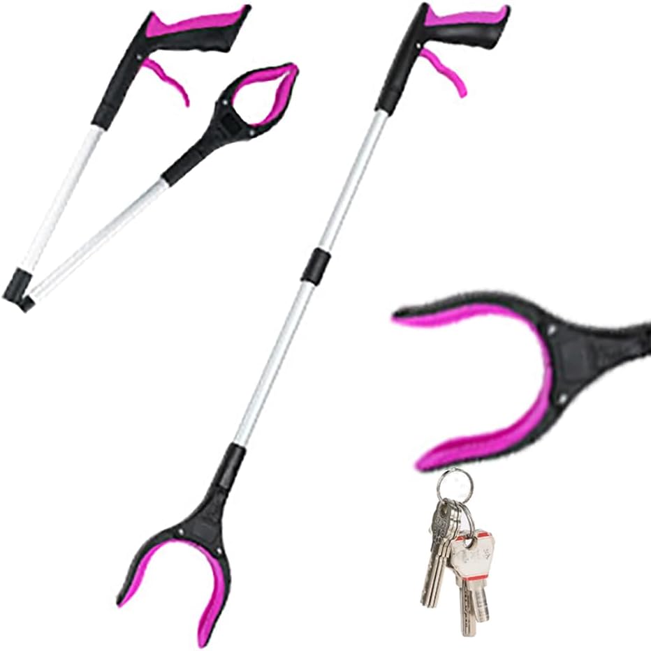 32" Trash Grabber Reacher Tool, Reach Grabbers for Seniors Heavy Duty, Elderly Assistance Products with Magnet Picker Upper, Gripper Pick up Sticks Hand Tools Gripper Pickup Mobility Aids (Orange)