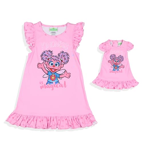 Sesame Street Pajamas Toddler Girls Abby Cadabby Kindness is Magical Nightgown with Matching Doll Dress2