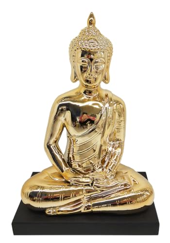 Estatua Grande de Buda Sentado de Cerámica de 18 Pulgadas miniatura 1
