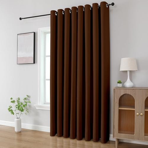 Image of Cortina 80-90% Blackout Solid Window Curtains 6 Feet Set of 2 - Thermal Insulated | Curtain for Living Room | Drapes for Bedroom | (6 Feet, Brown)