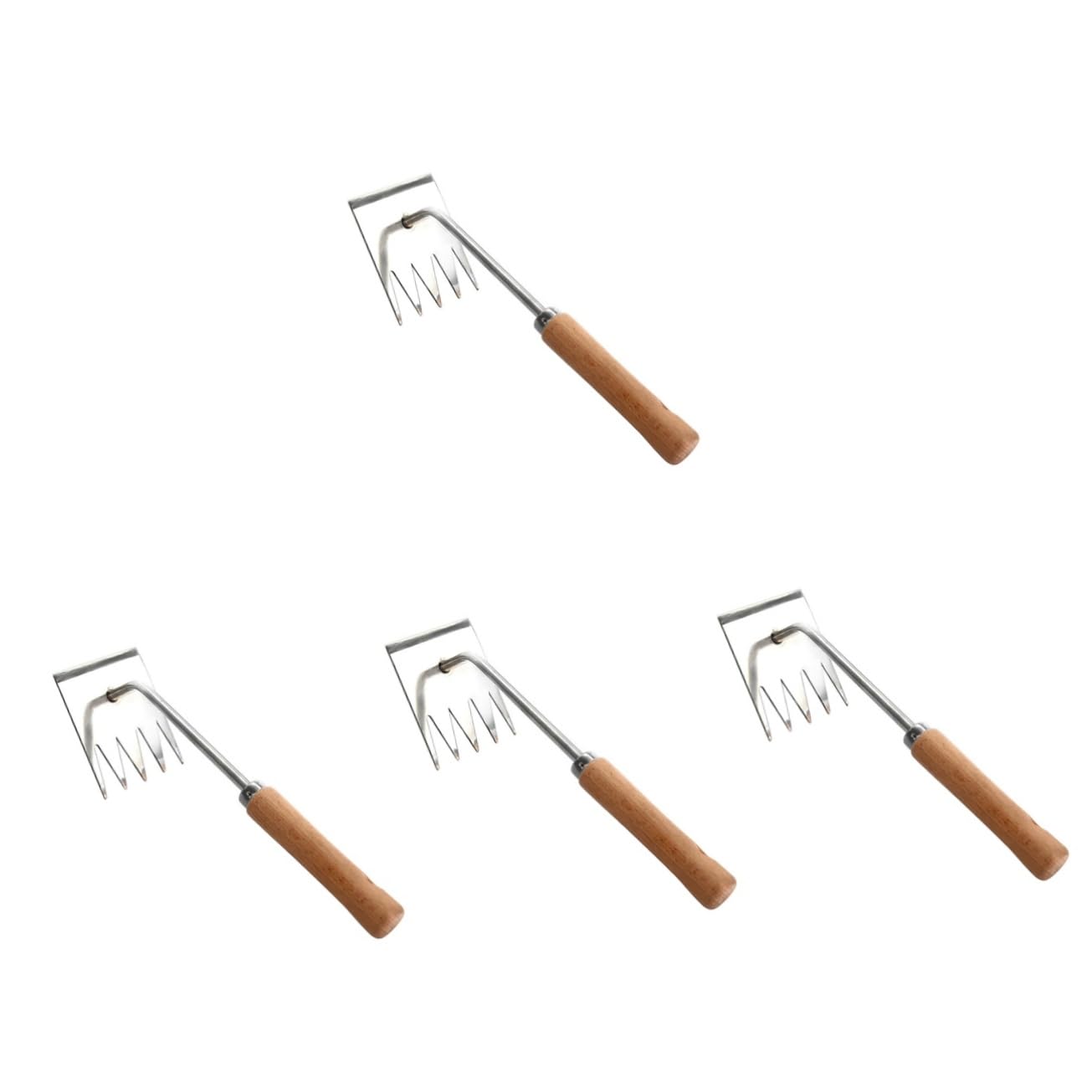 TOYANDONA 4 Stück Praktischer Hand Unkrautstecher und Holzgriff Multifunktions Gartenwerkzeug für Effektives Jäten und Entfernen von Wurzeln und Langlebig für Gartenanfänger