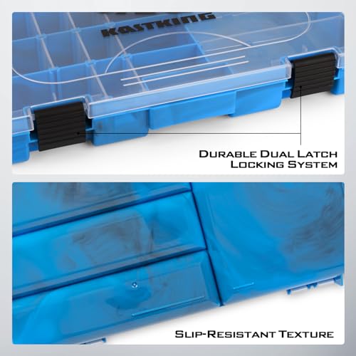 Image of KastKing Tackle Boxes, Plastic Box, Plastic Storage Organizer Box with Removable Dividers - Fishing Tackle Storage - Box Organizer - 2 Packs /4 Packs Tackle Trays - Parts Box
