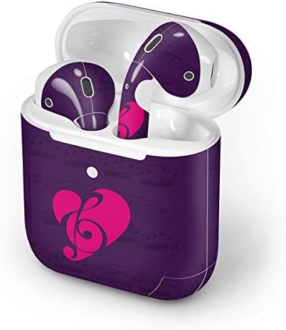 Skinit Decal Audio Skin Compatible with Apple AirPods with Wireless Charging Case - Officially Licensed Skinit Originally Designed Purple Musical Notes Design