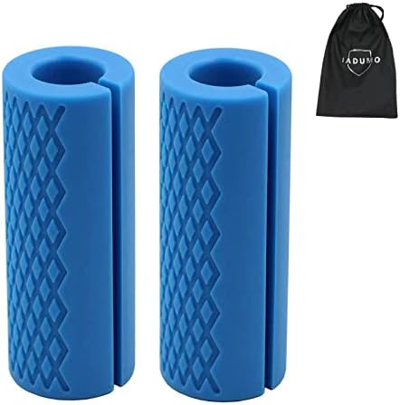 IADUMO Bar Grips for Weightlifting,Thick Barbell Bar Grips,Gym Grips,Pull Up Bar, Rope Grips,Dumbbell Grips Arm Blaster Adapter for Powerlifting Rack Ergonomic (Blue)