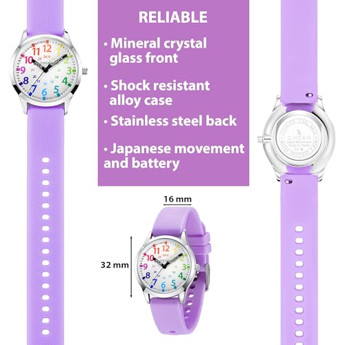 Image of Kids Analog Watch, Learning Watch for Kids 8-12, Waterproof Time Teacher Watches for Boys Ages 5-7 6-8, Easy to Read Educational Girls Watches Ages 8-12, Great Gift Boys Girls Year 4-12 Old Waterproof
