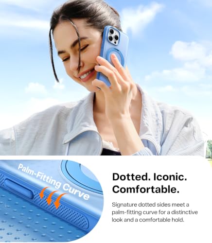 Image of TORRAS 360 Magnetic Stand for iPhone 16 Pro Case, [Fit for MagSafe] [360 Rotating Kickstand] 4X Mil-Grade Shockproof, Camera Control Button, Slim, Translucent Sky Blue 6.3 inch, O3 Fitness Series