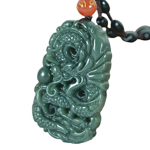 ZHIBO Colar de jade com pingente de safira hetiano natural de Xinjiang para homem, pedra