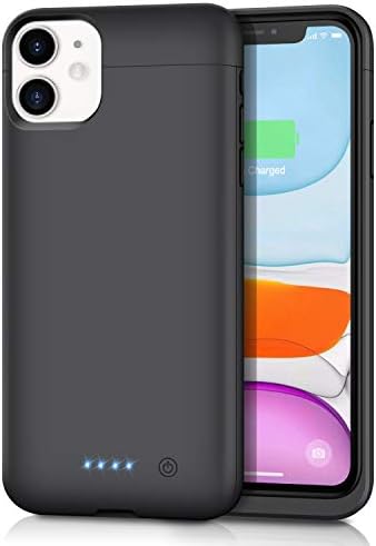 Battery Case for iPhone 11, QTshine Newest [6200mAh] Protective Portable Charging Case Rechargeable Extended Battery Pack for Apple iPhone 11(6.1inch) Backup Power Bank Cover - Black