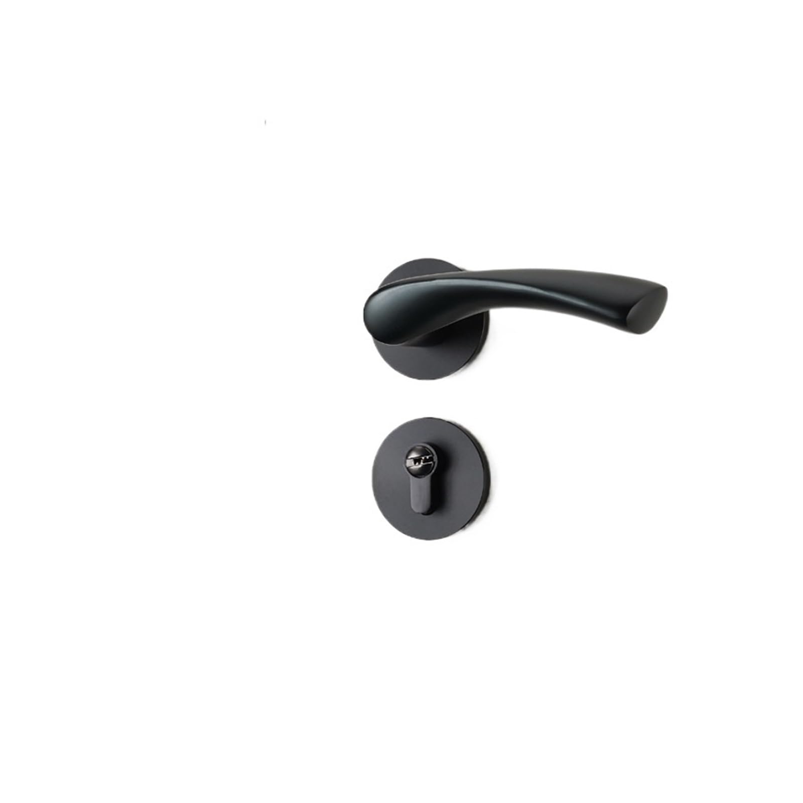 Serrure de porte magnétique noire haut de gamme avec poignée au design épuré