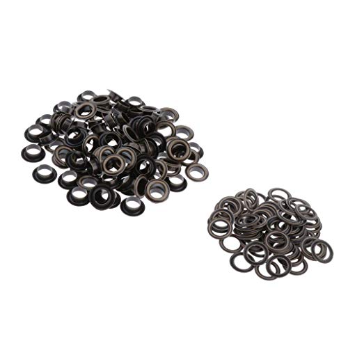 YIJU Ilhós de Cobre Antigo Ilhós com Arruelas para Lona de Lona de Barraca de Barco - Preto