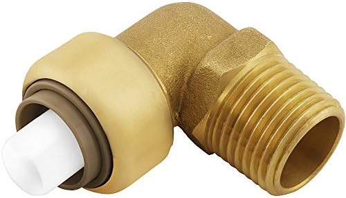 Jones Stephens C77432LF 1/2" MPT PlumBite Push On 90 Elbow Adapter, Bag of 1