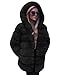 Produktbild iHENGH Damen Winter Jacke Dicker Warm Bequem Slim Parka Mantel Lässig Mode Reißverschluss Frauen Faux Mit Kapuze Herbst Coat(Schwarz, S)