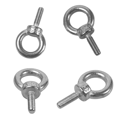 Image of 12PCS M3 Male Thread Eye Bolts, Stainless Steel Lifting Shoulder Eye Bolt, Heavy Duty Screw Ring Shaped Eye Bolt