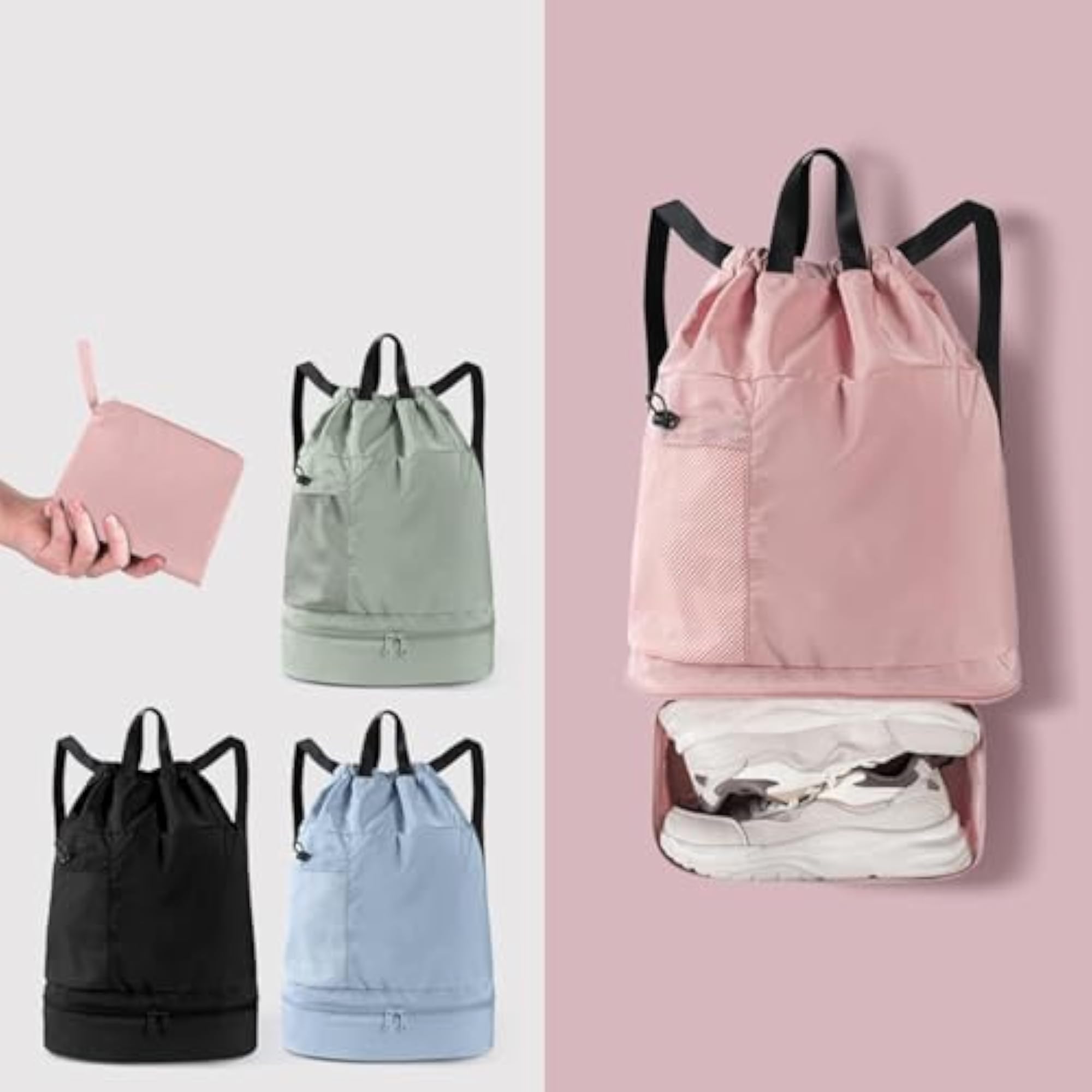 Mesh Swim Drawstring Backpack for Basketball and Volleyball