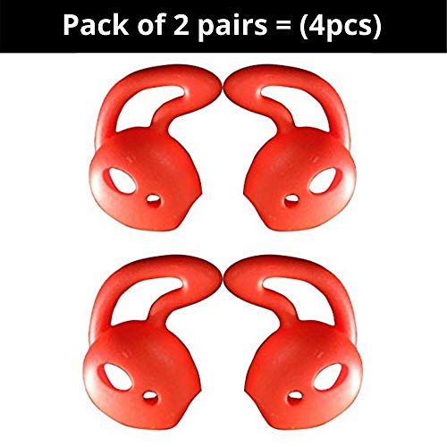 Image of Crysendo Soft Silicone Earbuds Eartips Case Cover for JBL Tune 205 Buds (Red)