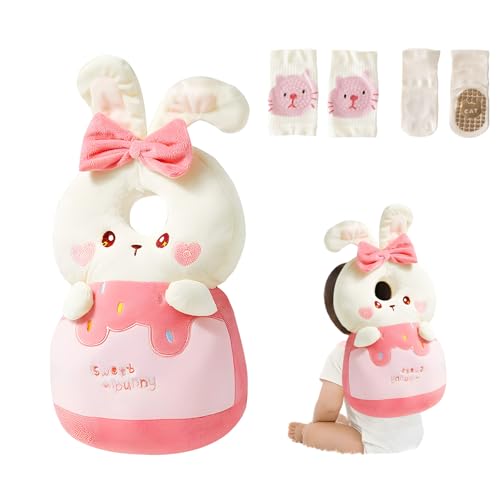 Image of WKC Baby Head Protector Backpack with Knee Pads & Non-Slip Socks, Toddler Safety for Crawling & Walking (Style 11)