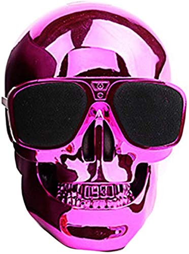 HUIQ® Skull Speaker Skull Altavoces Bluetooth Altavoces estéreo inalámbricos Altavoces Soporte AUX para iPhone 7 Plus Android Smartphone Tablet PC Plata-Rojo