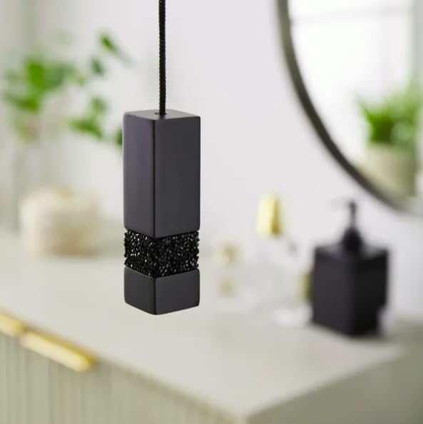 Sparkle Black Bathroom Accessories Collection – Modern Decorative Bathroom Hardware for Stylish Homes M148 (Sparkle Black Light Pull)
