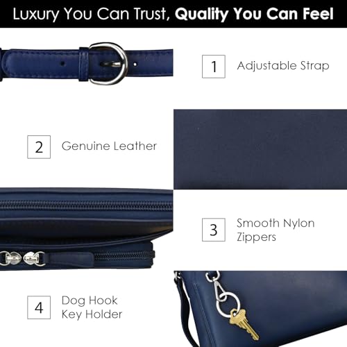 Image of ili New York Genuine Leather Crossbody Bags for Women - Premium RFID Blocking Shoulder Bag Organizer with Adjustable Strap
