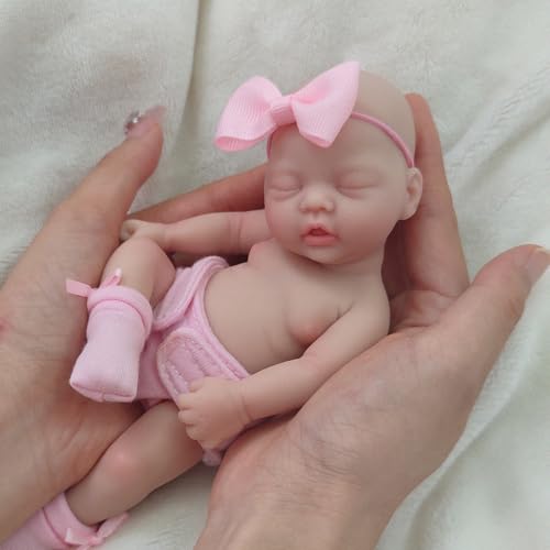 Muñeca Reborn bebé de silicón mini realista 7 pulgadas miniatura 3