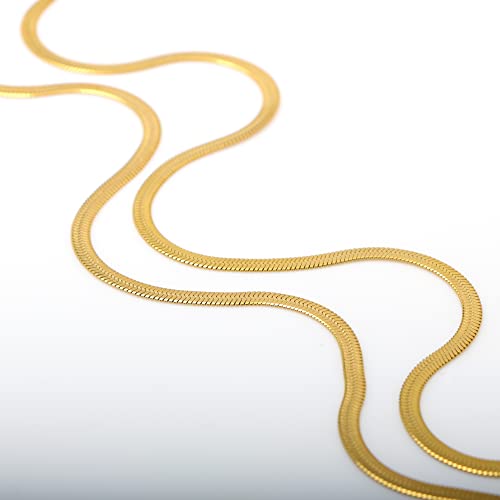 Joycuff 14K Gold Plated Layered Choker Necklace For Women Trendy Snake Chain Herringbone Necklace Gold Jewelry For Women Dainty Gifts For Birthday Christmas Valentine's Day Wedding #TOP6