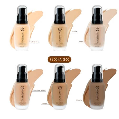 Image of Colors Queen Ultra Definition Liquid Foundation | Lightweight & Long Lasting Full Coverage With Dewy Finish | Easy to Blend, Waterproof & Sweat Proof for Face Makeup (Parliness, 30ml)
