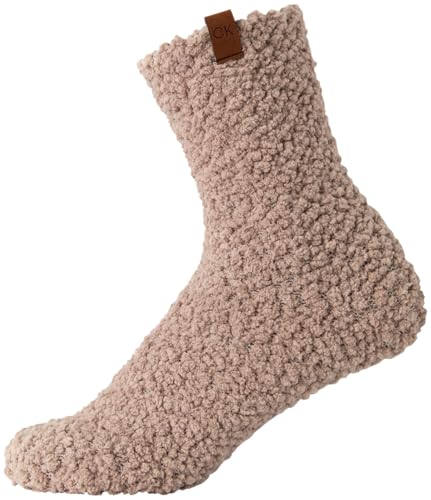 Image of Calvin Klein Womens 2 Pack Fuzzy Crew Socks