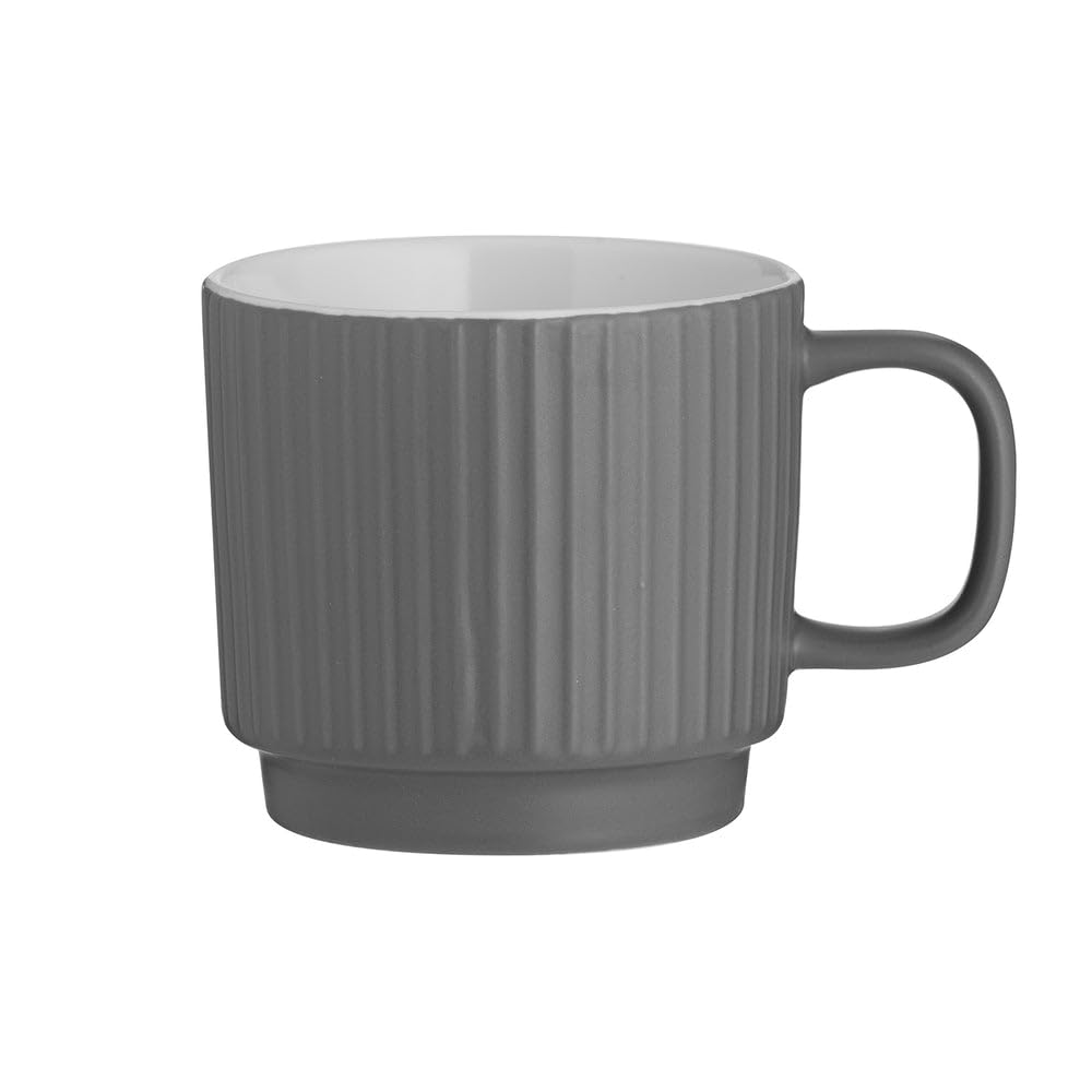 Mason Cash Grey Embossed Line Mug, 355 ML