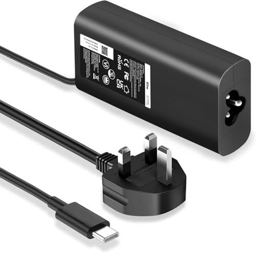 LTBSTOYE 65W USB C Laptop Charger Compatible with Dell Latitude 5430 7430 5420 5520 5410 5530 5330 5320 7320 7420 2-in-1 7520, XPS 13 9350 9360 9365 9370 9380,Chromebook 3380 3100 5190 Type C Adapter