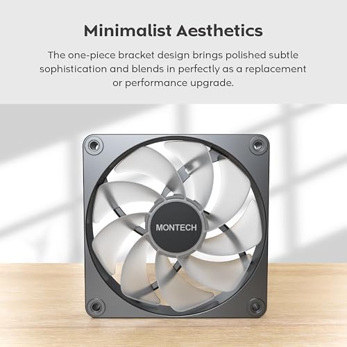 Image of MONTECH GF120R V2 ARGB 120mm Case Fan - Sleek & Minimalist Design, High Airflow, Hydraulic Bearing, Quiet Performance, Vibrant ARGB Lighting, Reverse Blade, Black