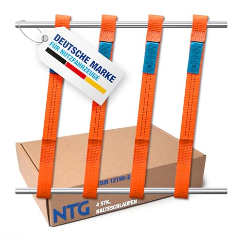 NTG Gurtschlaufen Doppelschlaufe Spanngurt für Motorrad Motorradspanngurt | 1.000 daN Zurr Schlaufen für Motorrad Transport | Ladungssicherung Zurrgurt (4 Stück)