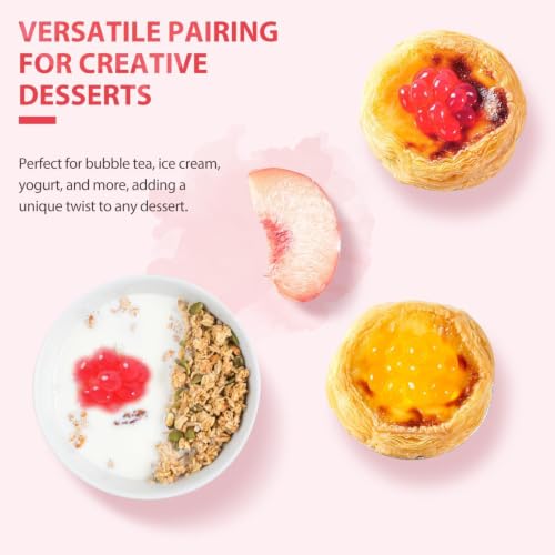 Image of Soeos Popping Boba, Bursting Juice Balls for Drinks and Desserts, Premium Bubble Tea Toppings (6.6 lbs (3 kg), Peach)