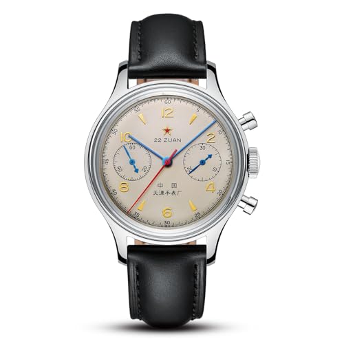 SEA-GULL Men's Mechanical Wristwatch, Seagull 1963 Aviation Chronograph Pilot Mechanical Watch, Manual Winding, GD 1963 International Edition, ST1901 (Black)