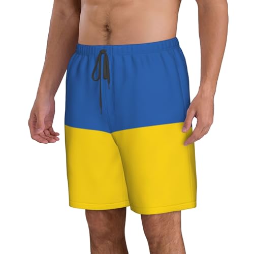 Flag of Ukraine Men's Beach Pants-Quick-Dry & Comfortable Mens Beach Shorts for Men, Perfect for Surfing and Everyday Wear White2
