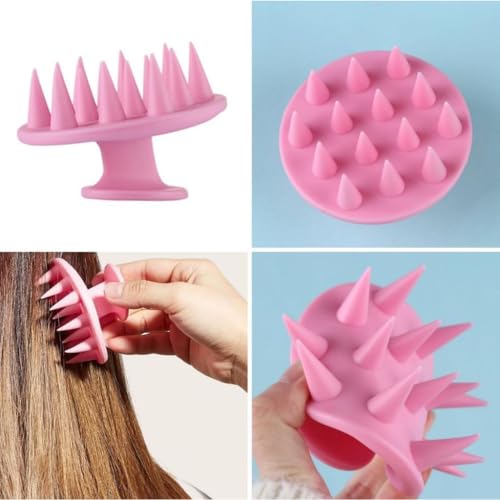 Escova de Silicone para Massagem Capilar e Banho, Massageador para Couro Cabeludo